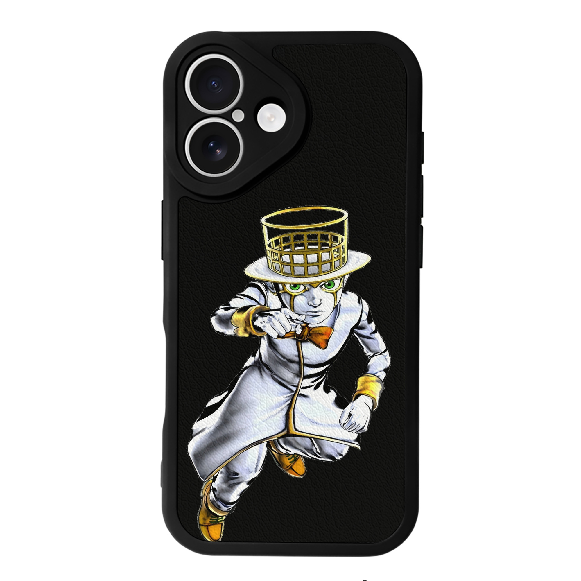 （画像用） ジョジョの奇妙な冒険 岸辺 露伴（きしべ ろはん） JoJo's Bizarre Adventure Rohan Kishibe 【iPhone 16シリーズ対応】シリコンスマホケース（レザー調） 材質：シリコン